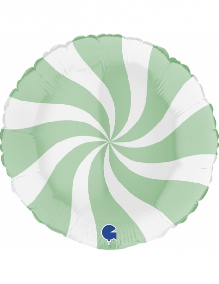 Globo Redondo Swirly 45cm Blanco-Verde Mate