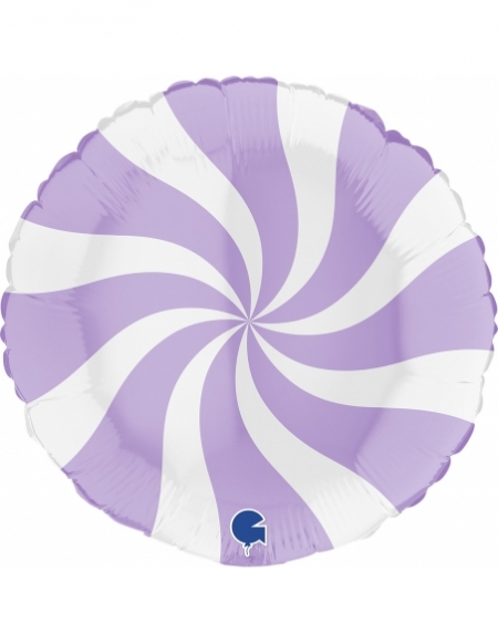 Globo Redondo Swirly 45cm Blanco-Lila Mate