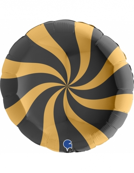 Globo Redondo Swirly 91cm Oro-Negro