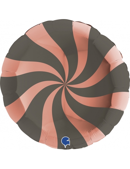 Globo Redondo Swirly 91cm Oro Rosa-Gris Platino