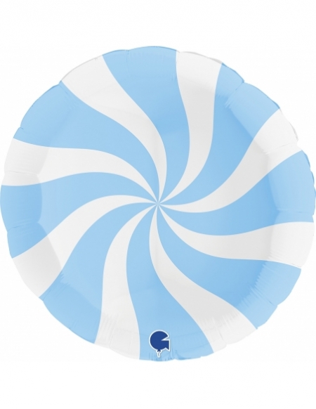 Globo Redondo Swirly 91cm Blanco-Azul Mate