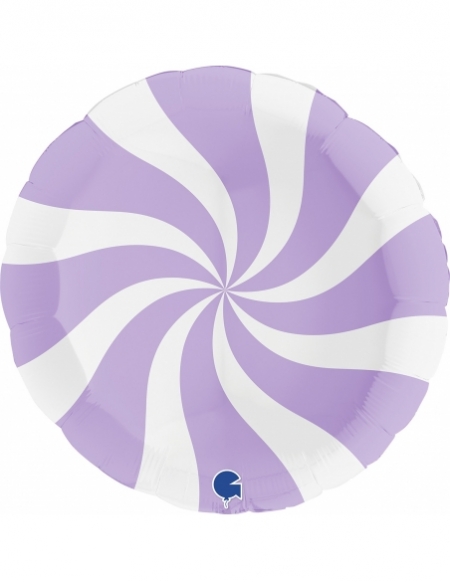 Globo Redondo Swirly 91cm Blanco-Lila Mate