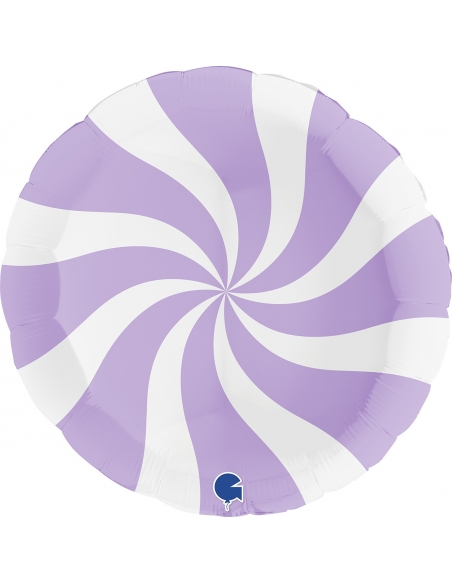 Globo Redondo Swirly 91cm Blanco-Lila Mate