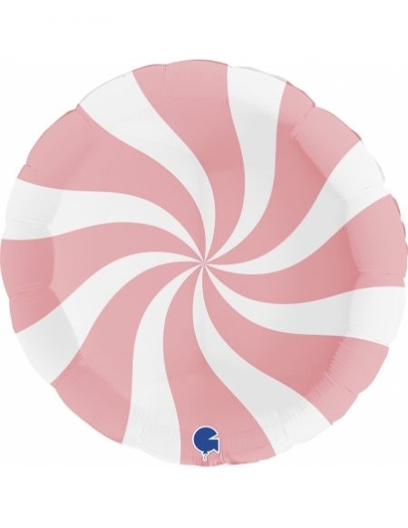 Globo Redondo Swirly 91cm Blanco-Rosa Mate