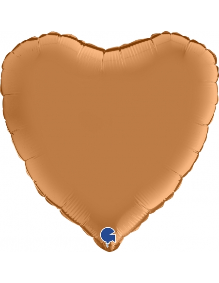 Globo Corazon 45cm Satin Caramelo