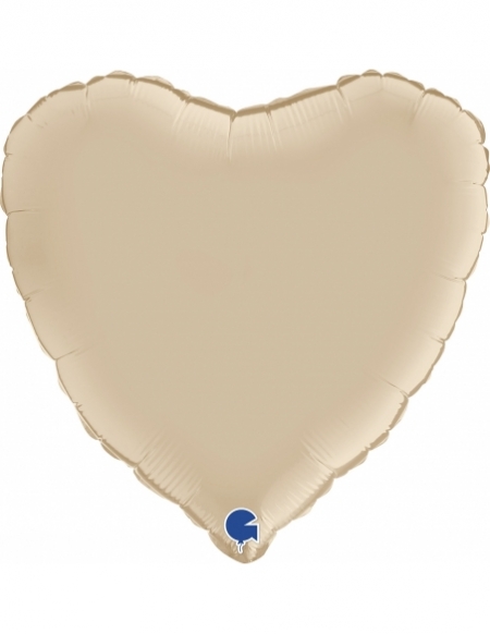 Globo Corazon 45cm Satin Crema