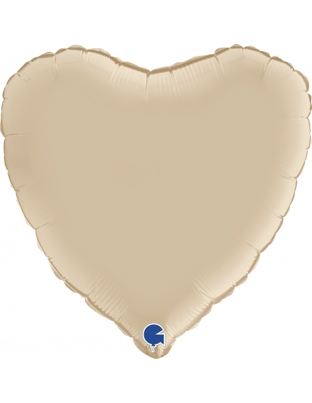 Globo Corazon 45cm Satin Crema