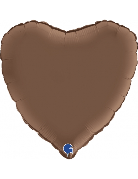 Globo Corazon 45cm Satin Chocolate