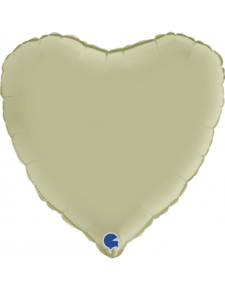 Globo Corazon 45cm Satin Verde Oliva