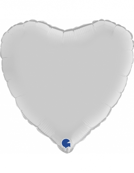 Globo Corazon 45cm Satin Blanco Frio