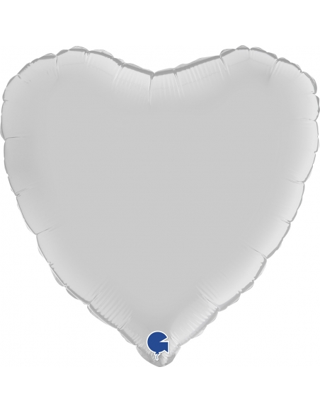Globo Corazon 45cm Satin Blanco Frio