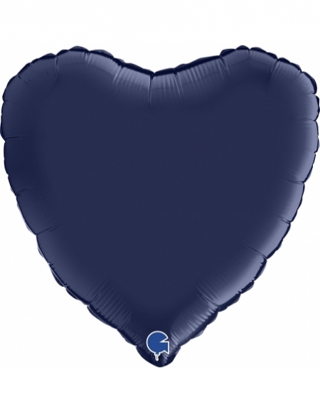 Globo Corazon 45cm Satin Azul Marino