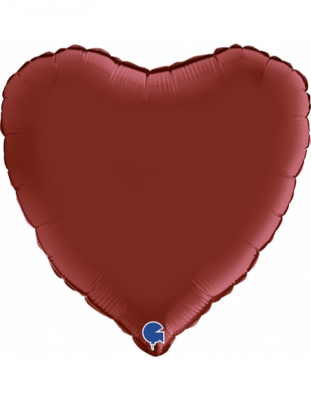 Globo Corazon 45cm Satin Rojo Rubi