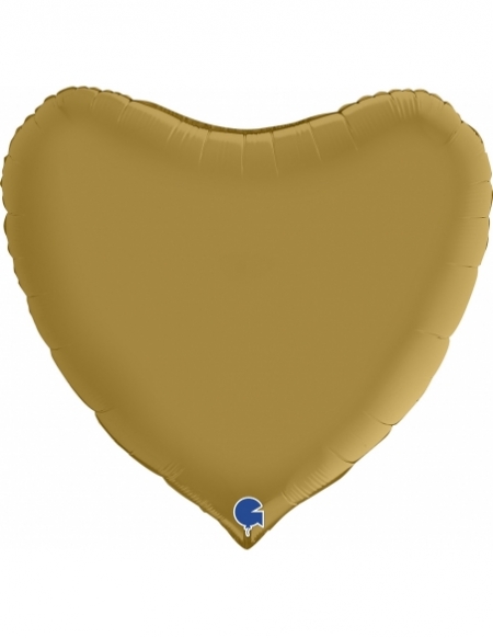 Globo Corazon 91cm Satin Oro