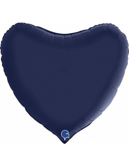 Globo Corazon 91cm Satin Azul Marino