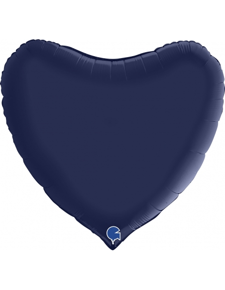 Globo Corazon 91cm Satin Azul Marino