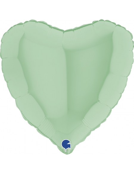 Globo Corazon 45cm Mate Verde