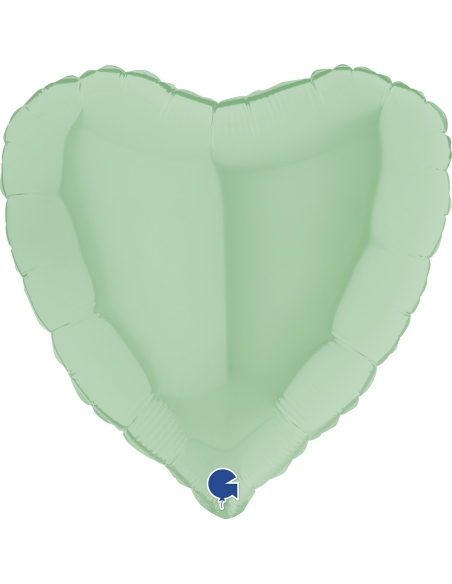 Globo Corazon 45cm Mate Verde