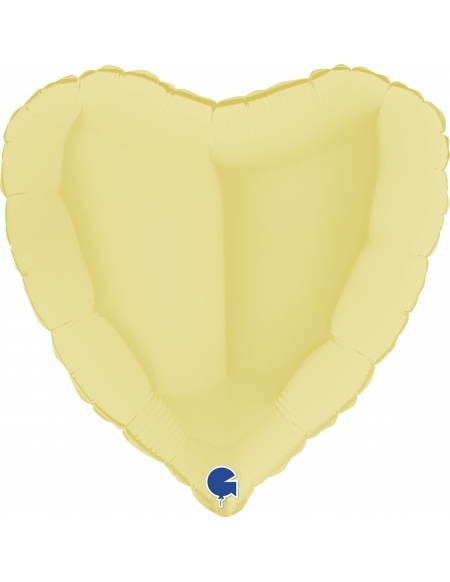 Globo Corazon 45cm Mate Amarillo