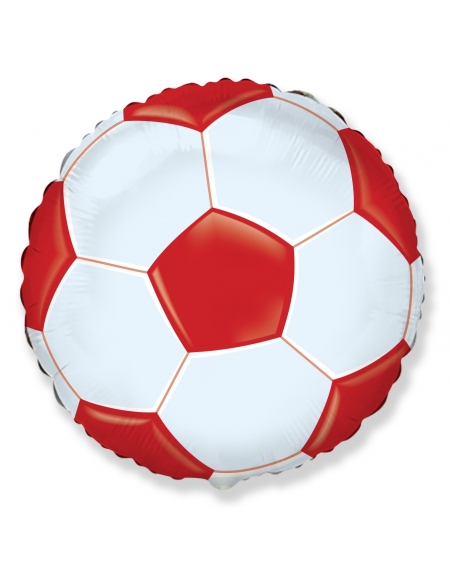 Globo Pelota Futbol Roja Redondo 45cm