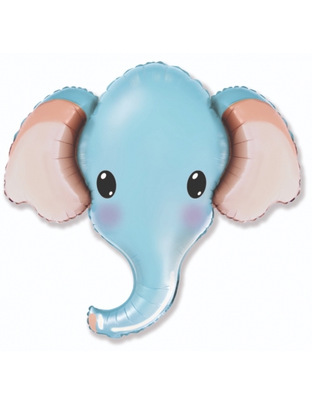 Globo Cabeza Elefante Azul Forma 99cm
