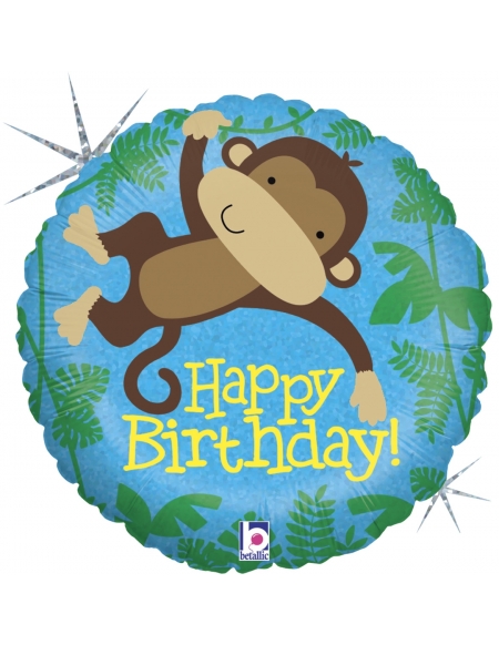 Globo Cumpleaños Amigo del Mono Redondo 45cm