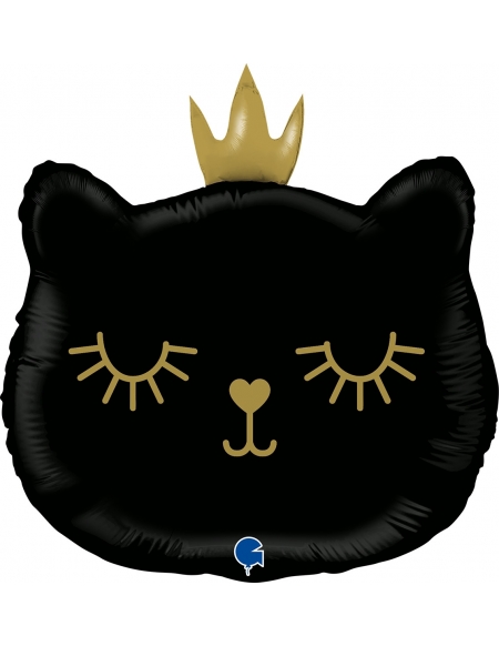Globo Gato Princesa Negro Forma 52cm