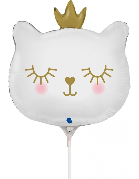 Globo Gato Princesa Blanco Mini Forma 25cm