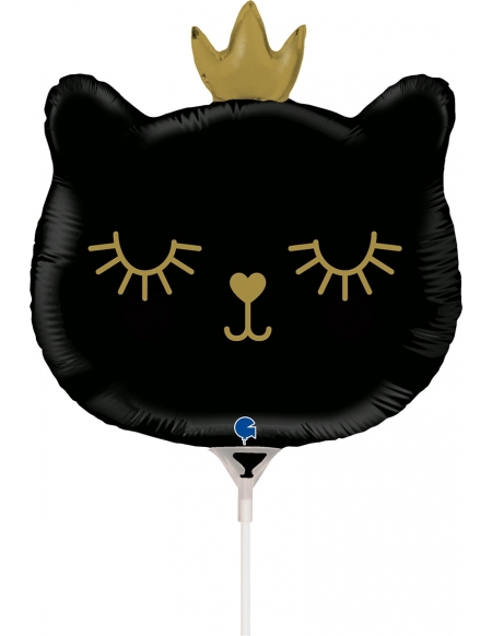 Globo Gato Princesa Negro Mini Forma 25cm