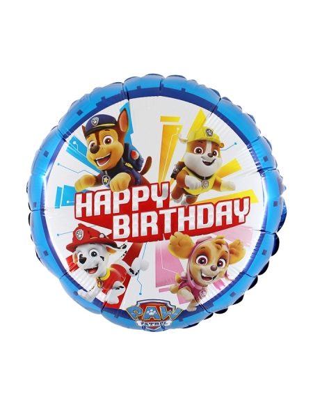 Globos Patrulla Canina Happy Birthday Redondo 45cm