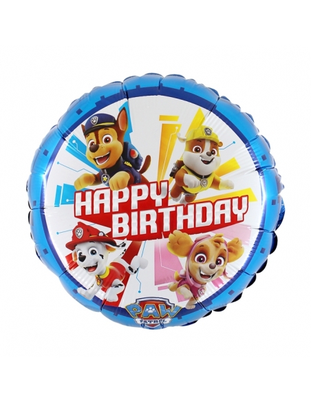 Globo Patrulla Canina Happy Birthday Redondo 45cm
