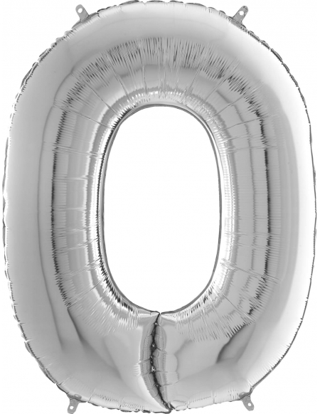 Globo Numero 0 Plata 66cm