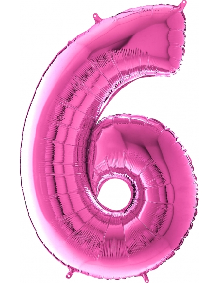 Globo Numero 6 Fucsia 66cm