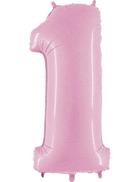 Globo Numero 1 Rosa Baby 66cm