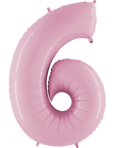 Globo Numero 6 Rosa Baby 66cm