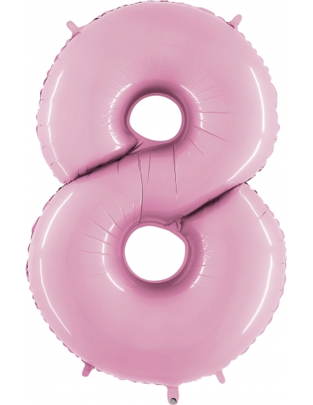 Globo Numero 8 Rosa Baby 66cm