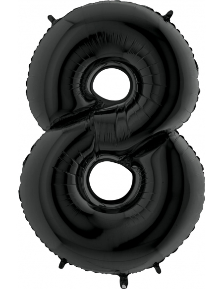 Globo Numero 8 Negro 66cm