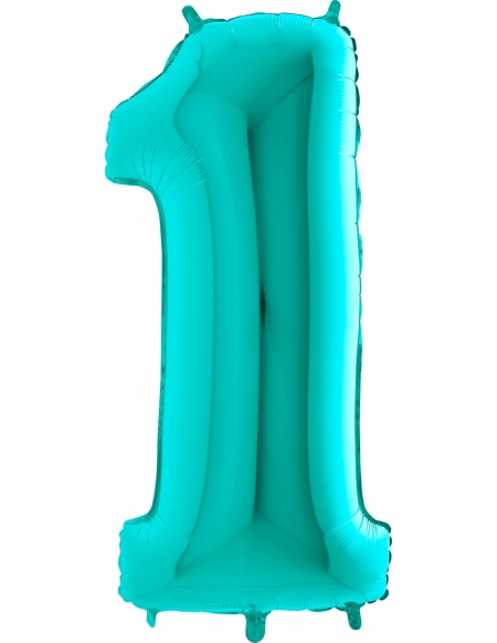 Globo Numero 1 Tiffany 66cm