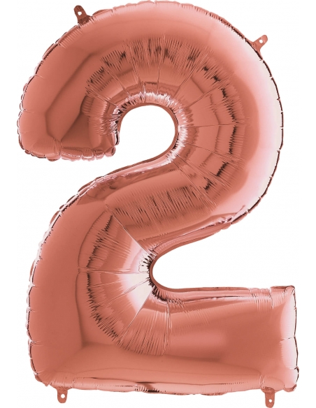 Globo Numero 2 Oro Rosa 66cm