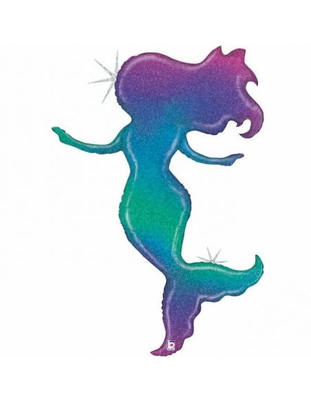 Globo Sirena Mermaid Holgrafico Forma 132cm