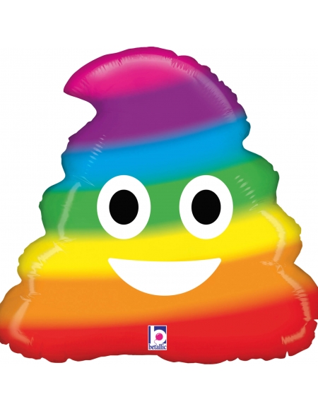 Globo Emoticono Caca Rainbow Forma 51cm
