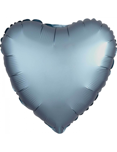 Globo Corazon 45cm Satin Azul Acero