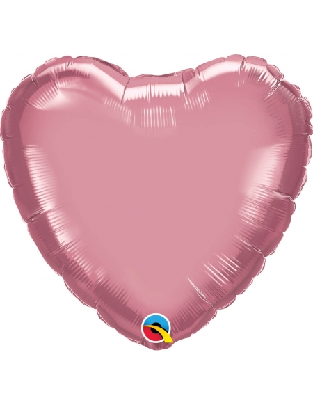 Globo Corazon 45cm Chrome Malva