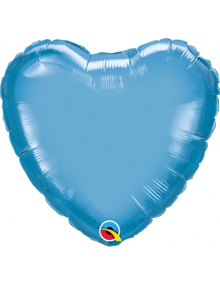 Globo Corazon 45cm Chrome Azul