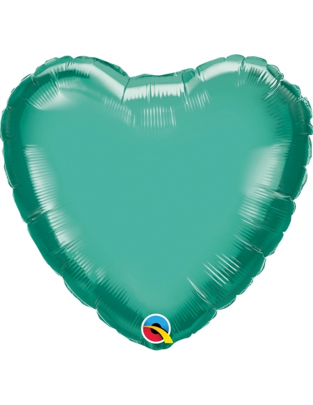 Globo Corazon 45cm Chrome Verde