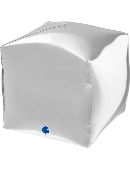 Globo Cubo 38cm Plata