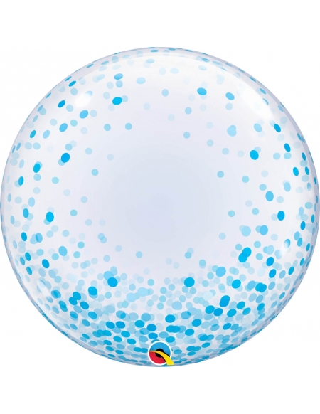 Globo Blue Confetti Dots Deco Bubble 60cm