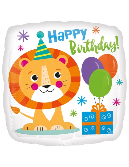 Globo Leon Happy Birthday Redondo 45cm