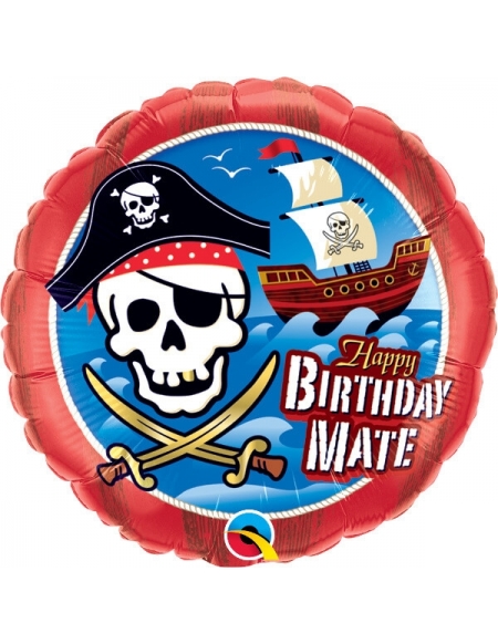 Globo Happy Birthday Pirata Redondo 45cm