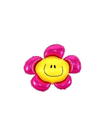 Globo Flor Sonriente Fucsia Mini Forma